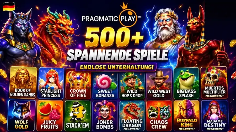 Pragmatic-Play-Spiele wie Sweet Bonanza, Big Bass Splash und Wolf Gold