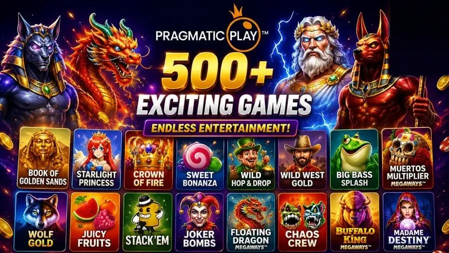 Giochi di Pragmatic Play come Sweet Bonanza, Big Bass Splash e Wolf Gold